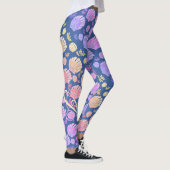Kleurrijke gepersonaliseerde Monogram Seashell Pat Leggings (Rechts)