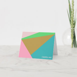 Kleurrijke gepersonaliseerde naam stationery geome notitiekaartje