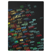 Kleurrijke & gepersonaliseerde patroonnamen Cool Klembord (Achterkant)