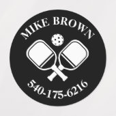 Kleurrijke gepersonaliseerde pickleball-paddle-ond labels (Design 2)