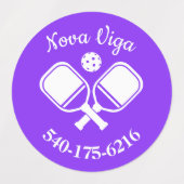 Kleurrijke gepersonaliseerde pickleball-paddle-ond labels (Design 2)
