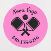 Kleurrijke gepersonaliseerde pickleball-paddle-ond labels (Design 1)