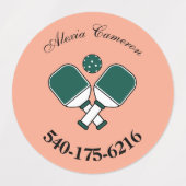 Kleurrijke gepersonaliseerde pickleball-paddle-ond labels (Design 1)