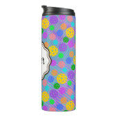 Kleurrijke gepersonaliseerde Pickleball Pop Art Thermosbeker (Geroteerd rechts)
