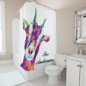 Kleurrijke gepersonaliseerde Pop Douchegordijn (In situ)