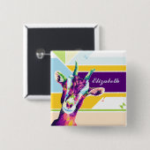 Kleurrijke gepersonaliseerde Pop Vierkante Button 5,1 Cm (Voorkant /achterkant)