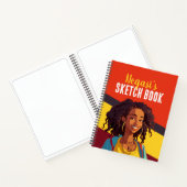 Kleurrijke gepersonaliseerde tiener meisje schets  notitieboek (Binnen)