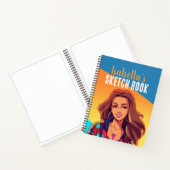 Kleurrijke gepersonaliseerde tiener meisje schets  notitieboek (Binnen)