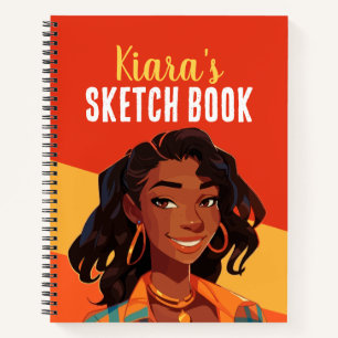 Kleurrijke gepersonaliseerde tiener meisje schets  notitieboek