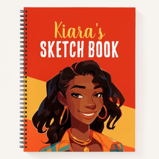 Kleurrijke gepersonaliseerde tiener meisje schets notitieboek (Voorkant)