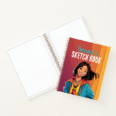 Kleurrijke gepersonaliseerde tiener meisje schets notitieboek (Binnen)