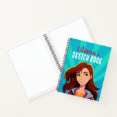 Kleurrijke gepersonaliseerde tiener meisje schets  notitieboek (Binnen)