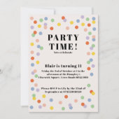 Kleurrijke gepersonaliseerde uitnodiging voor verj (Voorkant)