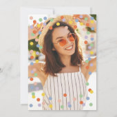 Kleurrijke gepersonaliseerde uitnodiging voor verj (Achterkant)