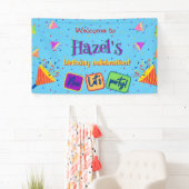 Kleurrijke gepersonaliseerde verjaardagsbanner spandoek (Insitu)