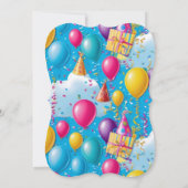 Kleurrijke gepersonaliseerde verjaardagsuitnodigin kaart (Achterkant)