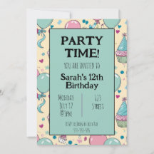 Kleurrijke gepersonaliseerde verjaardagsuitnodigin