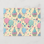 Kleurrijke gepersonaliseerde verjaardagsuitnodigin uitnodiging briefkaart (Achterkant)