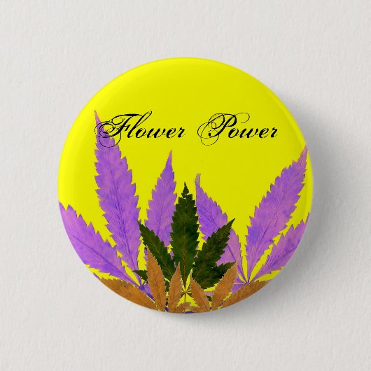 Kleurrijke geperste bladeren Bloemkracht Ronde Button 5,7 Cm (Voorkant)