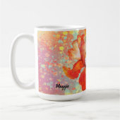 Kleurrijke geplateerde Mok met Iris in Oranje (Links)