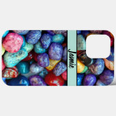 Kleurrijke gepolijst Rocks met naam Case-Mate iPhone Case (Achterkant (horizontaal))