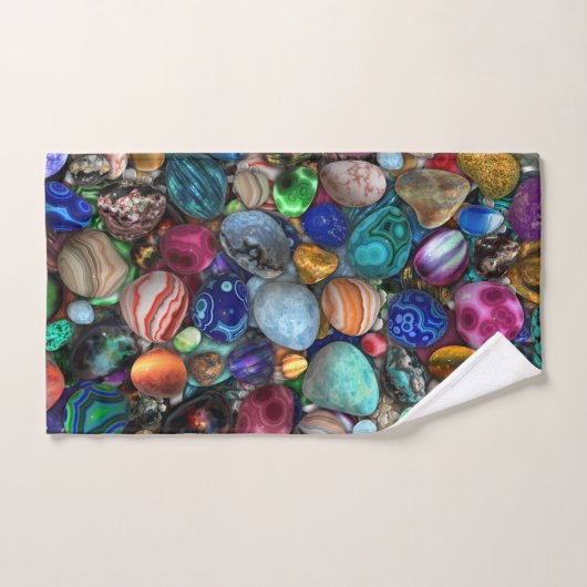 Kleurrijke gepolijst stonen bad handdoek (Handdoek)