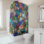 Kleurrijke gepolijst stonen douchegordijn (In situ)