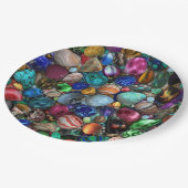 Kleurrijke gepolijst stonen papieren bordje (Gekanteld)