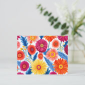 Kleurrijke Gerbera Daisies Bloemen Briefkaart (Staand voorkant)