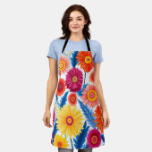 Kleurrijke Gerbera Daisies Bloemen Schort (Gedragen)