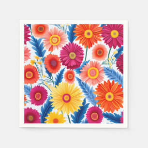 Kleurrijke Gerbera Daisies Bloemen Servet