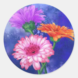 Kleurrijke Gerberas Cadeau Sticker