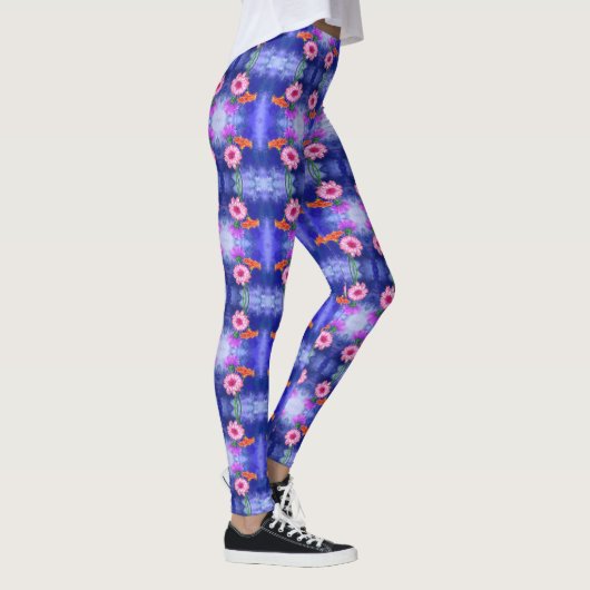 Kleurrijke Gerberas Leggings (Rechts)