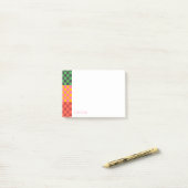 Kleurrijke Geruite Aangepaste Naam  Post-it® Notes (Op bureau)