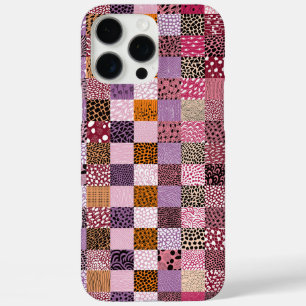 Kleurrijke geruite Apple Watch-band iPhone 16 Pro Max Hoesje