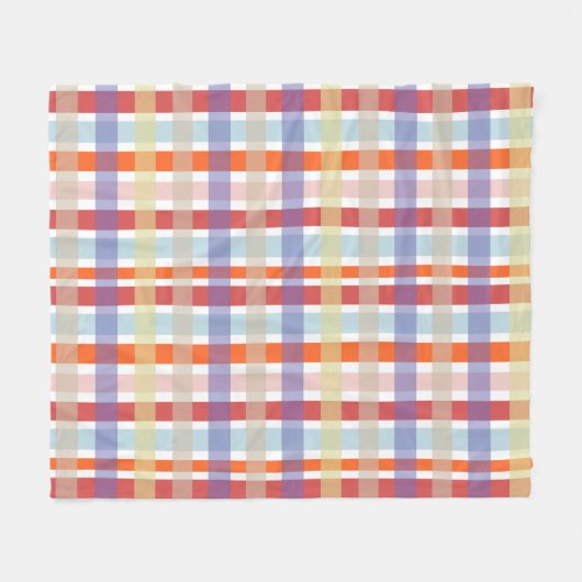 Kleurrijke geruite check patroon fleece deken (Voorkant (Horizontaal))
