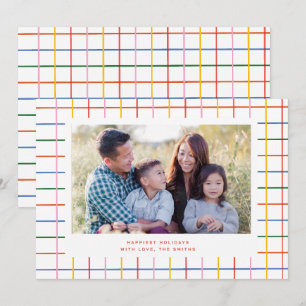 Kleurrijke Geruite Lieve Foto Vakantiekaart Kaart