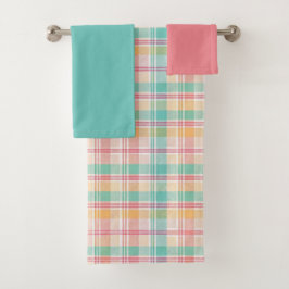 Kleurrijke geruite plaid bad handdoek
