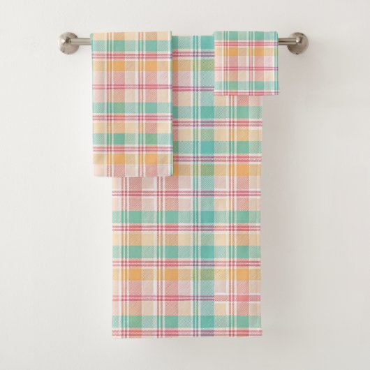 Kleurrijke geruite plaid bad handdoek (Insitu)