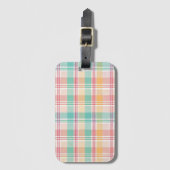 Kleurrijke geruite plaid bagagelabel (Voorkant (verticaal))