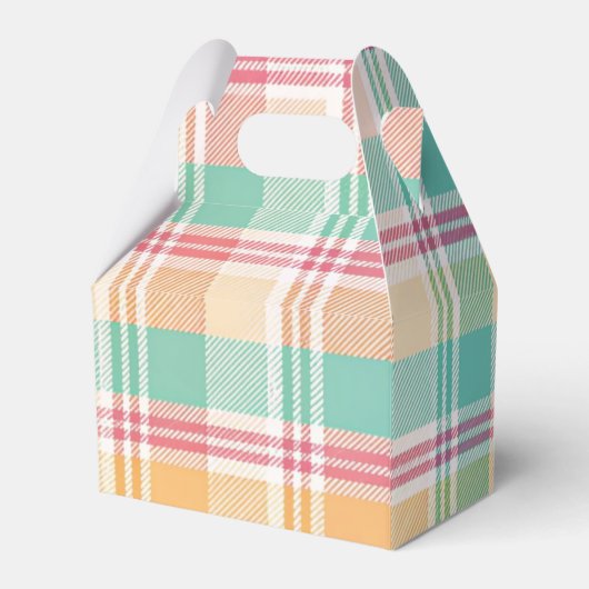 Kleurrijke geruite plaid bedankdoosjes (Achterkant)