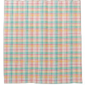 Kleurrijke geruite plaid douchegordijn (Voorkant)