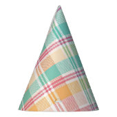 Kleurrijke geruite plaid feesthoedjes (Links)