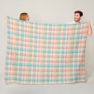 Kleurrijke geruite plaid fleece deken