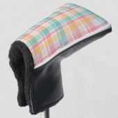 Kleurrijke geruite plaid golfheadcover (3/4 voorkant)