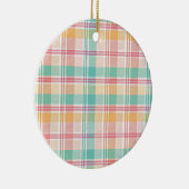 Kleurrijke geruite plaid keramisch ornament (Rechts)