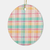 Kleurrijke geruite plaid keramisch ornament (Links)