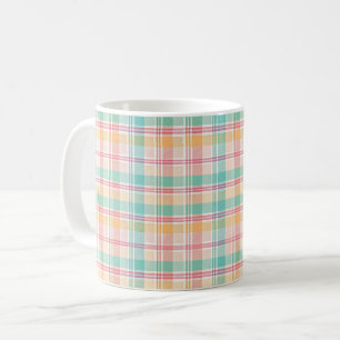 Kleurrijke geruite plaid koffiemok