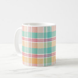 Kleurrijke geruite plaid koffiemok