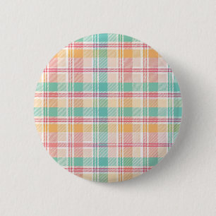 Kleurrijke geruite plaid ronde button 5,7 cm